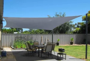 6'x8' Rectangle Patio Sun Shade Sail（Grey Color）