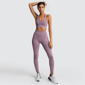 Chaturanga Bra and Legging Set - Mauve Purple