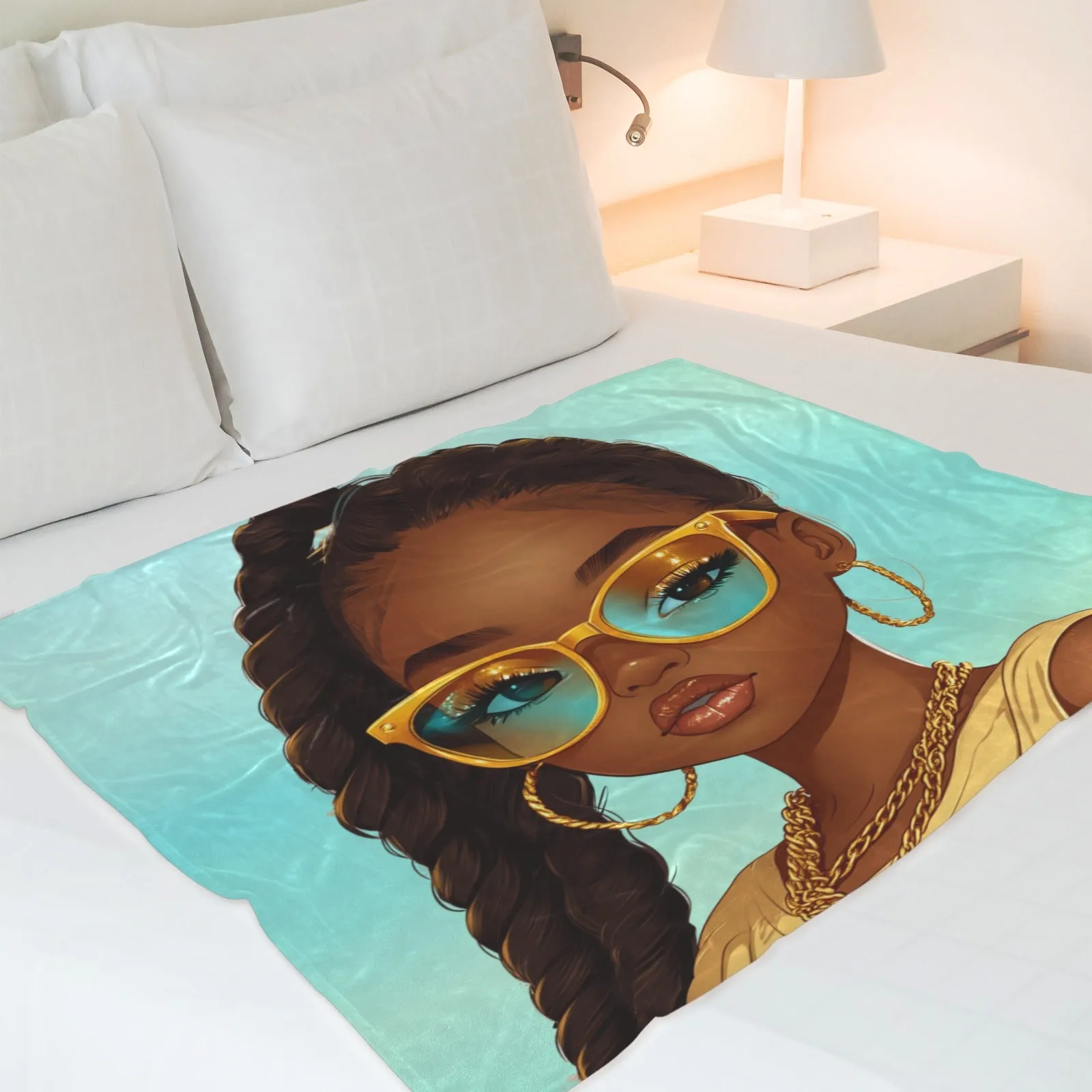 Golden Glam Girl Ultra-Soft Micro Fleece Blanket 50"x40"