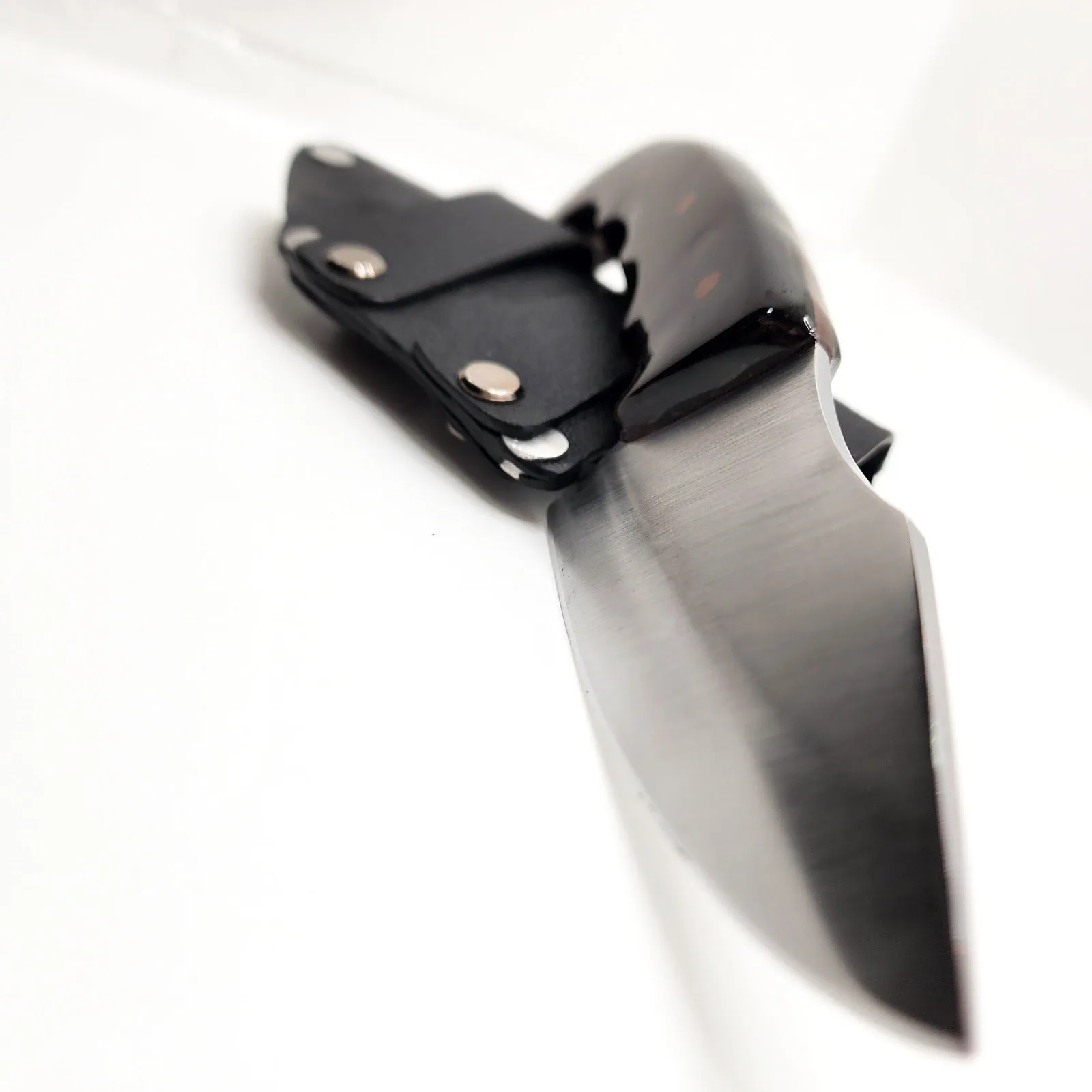 Hand Made Knife w/ Finger-Grip Full Tang Handle & Kydex Sheath - Made In USA