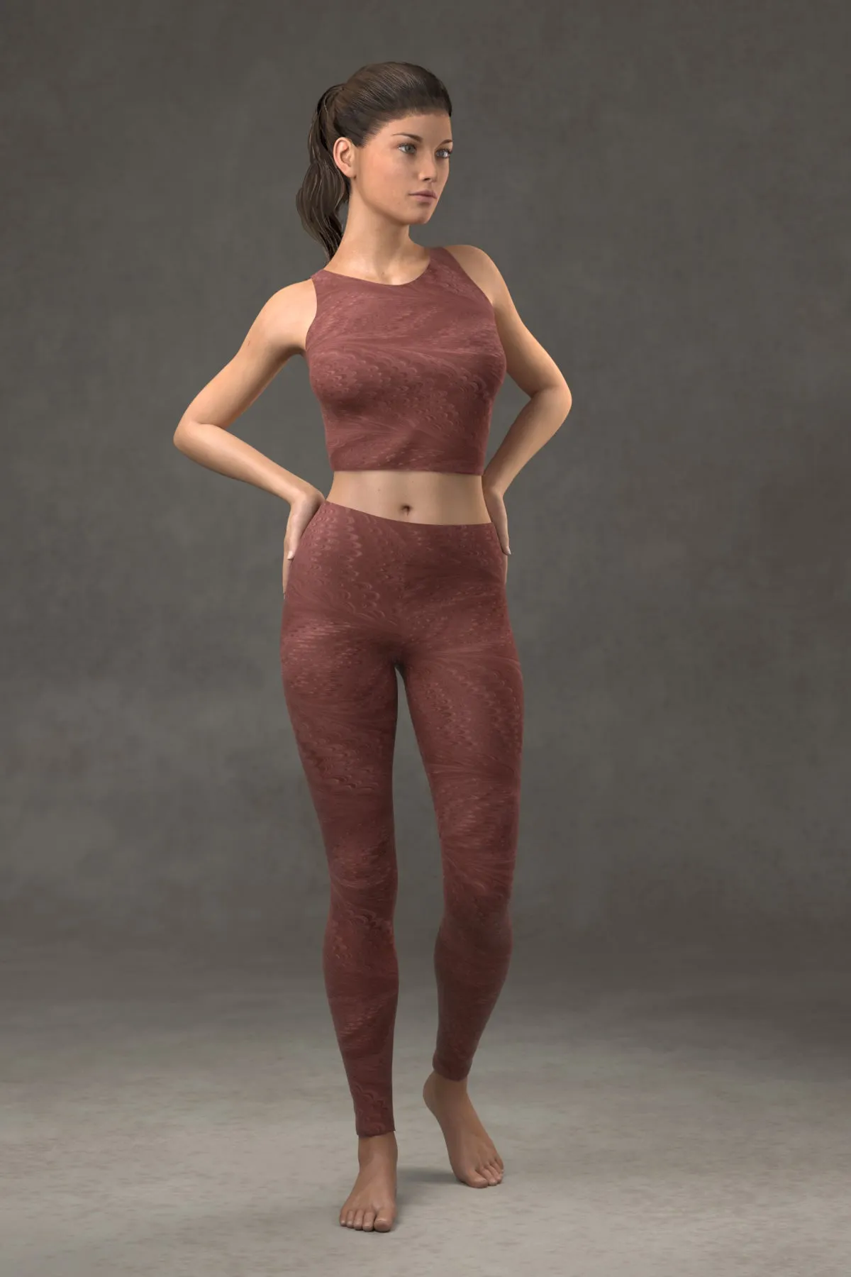Marbled Butterfly Leggings: Burgundy