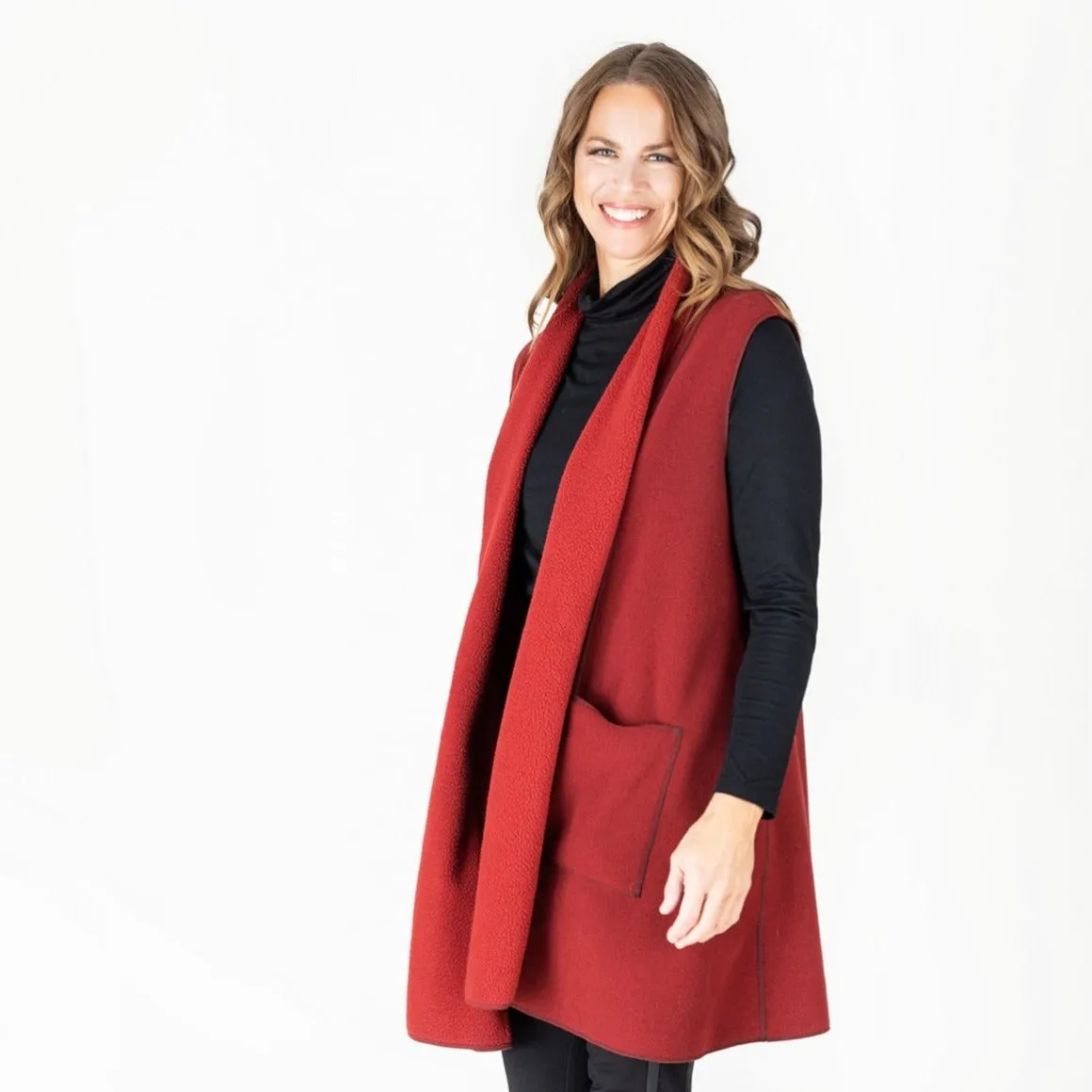 The Sylvia Vest Heather Sherpa